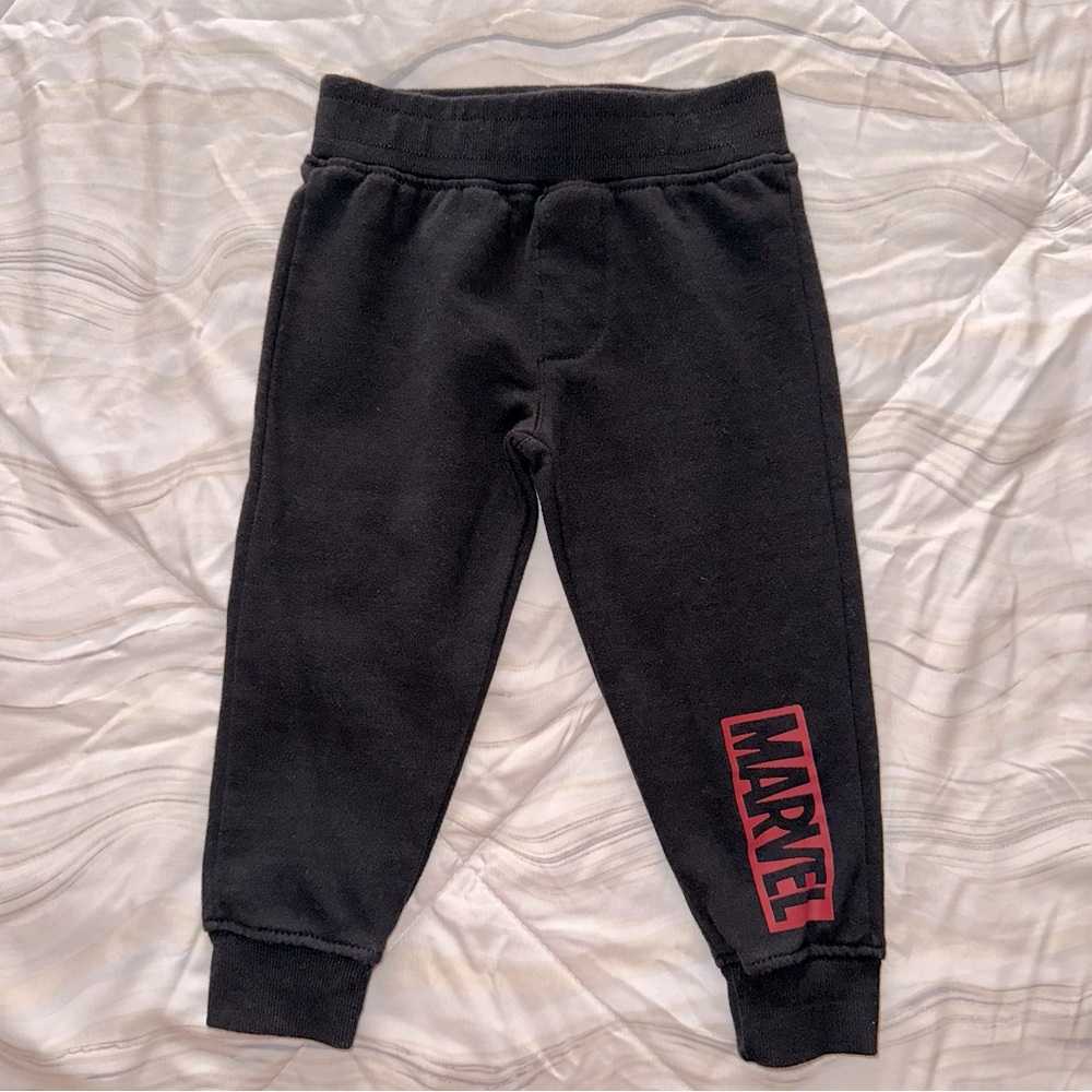 Marvel‎ Kids Black Sweatpants with Red Logo